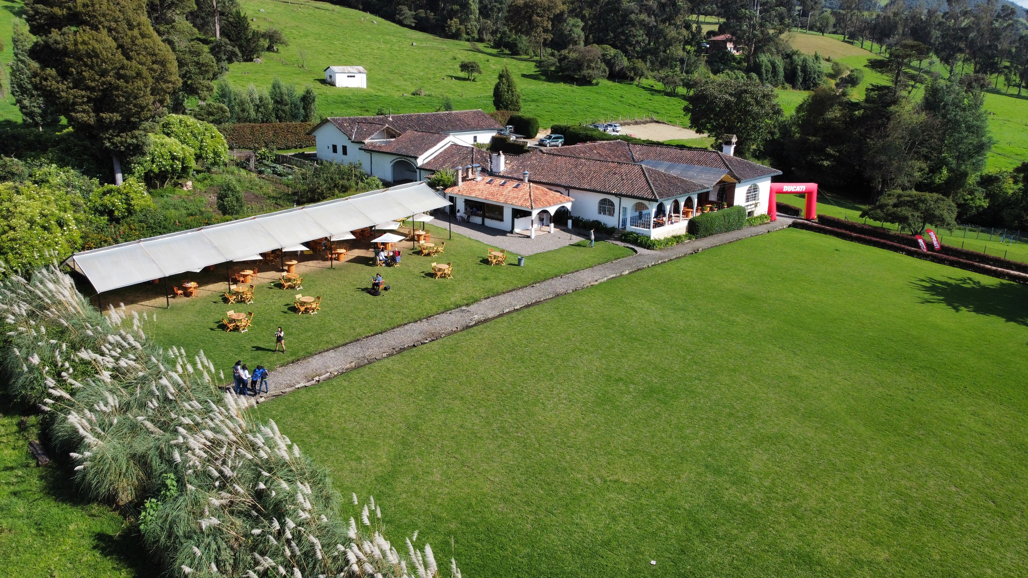 Vista aérea de la hacienda